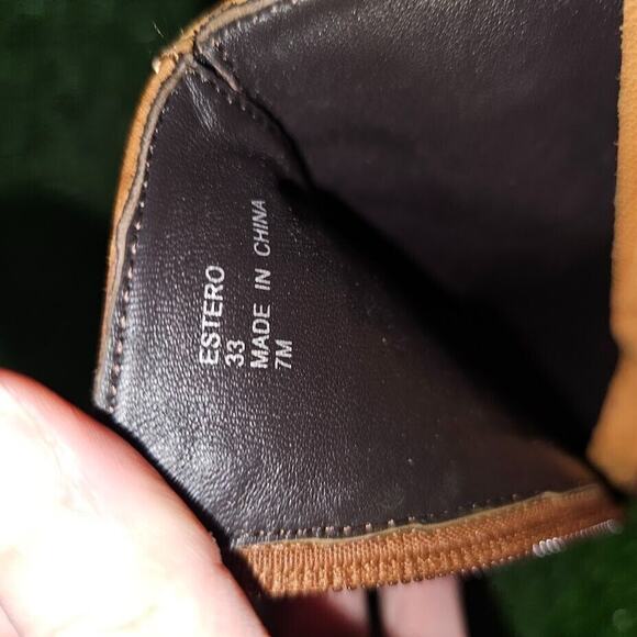 Donald Pliner Women Estero Brown Leather Moto Biker Buckle Ankle Boots US 7 - Picture 7 of 8